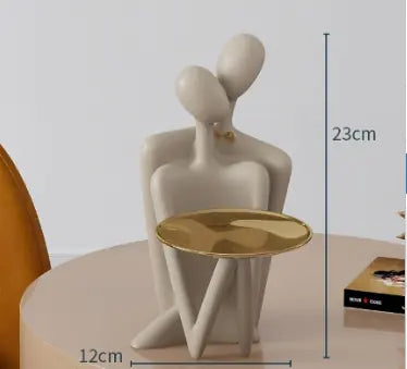 Nordic Couples Tray - Modern Abstract Embrace Decor (One Piece)