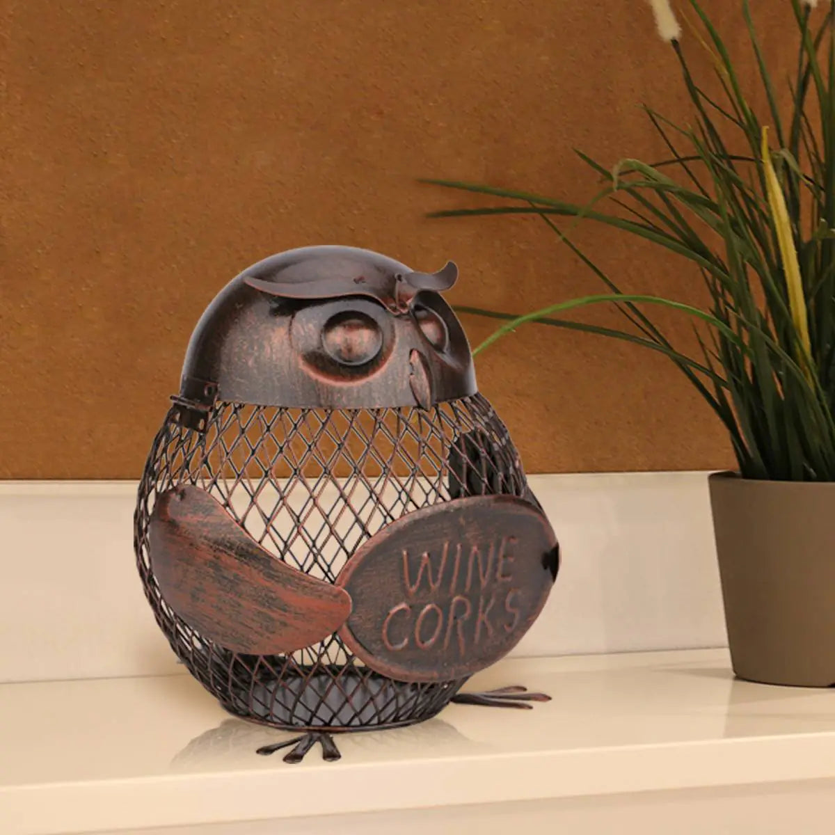 Iron Art Storage Decor - Owl Bottle Stopper Can