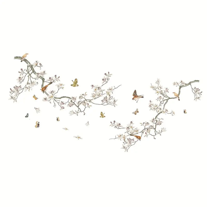 Colorful Removable Wall Stickers - Birds & Flowers Decor