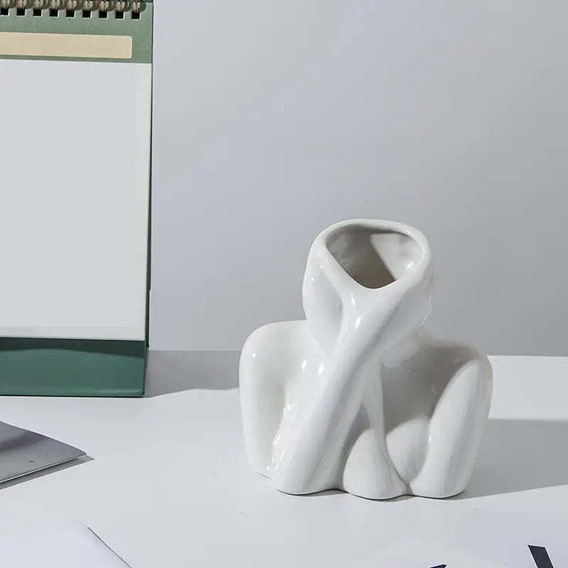 Character Art Ceramic Vase for Flower Arrangement Decor