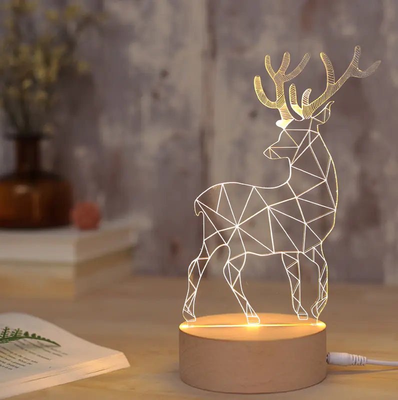 3D LED Moose Night Light for Bedroom Decor
