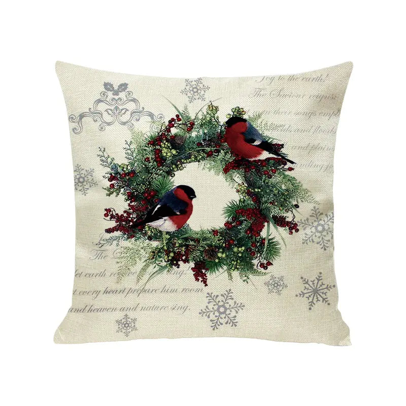 Christmas Bar Decor Linen Pillow Cover for New Year