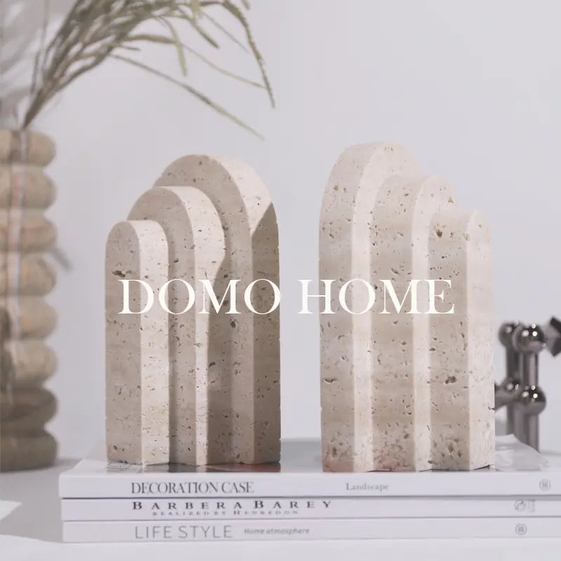 Nordic Style Natural Yellow Stone Bookends for Home Decor