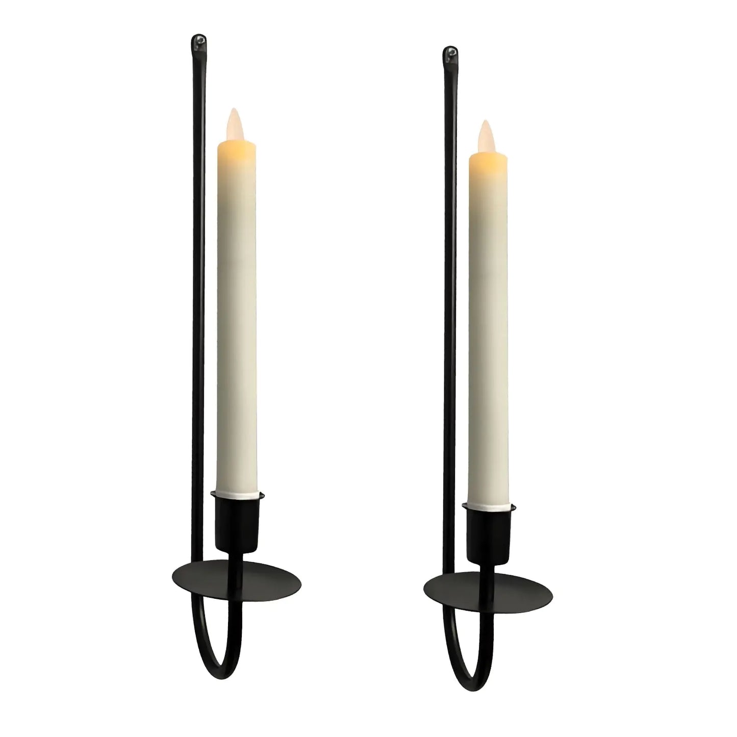 Metal Wall Candle Sconces Holder - Modern Candle Sconces Wall Decor Set of 2 Hanging Wall Candle Holder for Fireplace Hallway Living Room Farmhouse Stairway Wall Decor Black