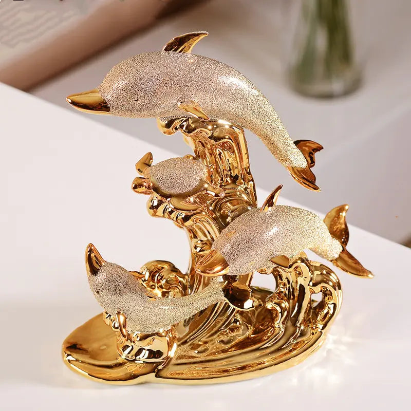 Modern Ceramic Dolphin Bay Love Decor for Home