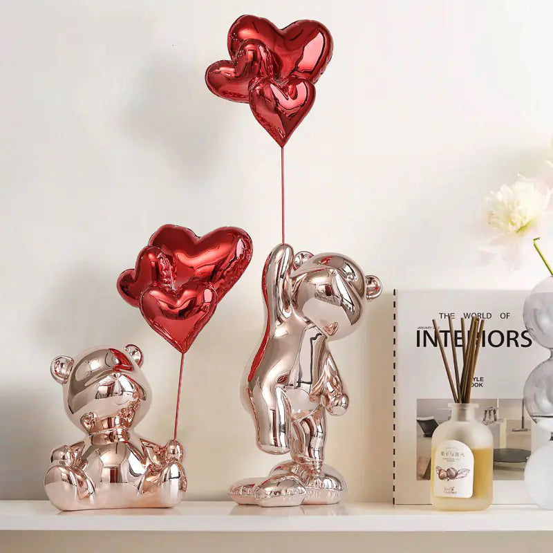 Luxury Electroplated Balloon Bear Decor for Home