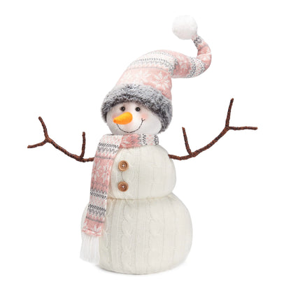 Animated Snowman Decorations Xmas Handmade Plush Ornaments for Indoor Home and Holiday Present for Family and Friends