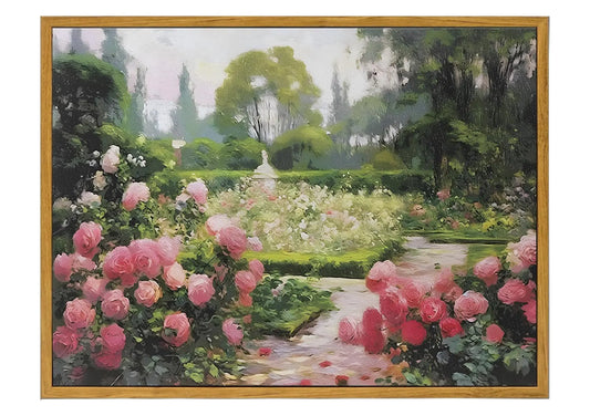 Vintage Floral Wall Art Framed Rose Garden Canvas Prints Flower Printing Traditional Botanical Picture Artwork Home Wall Decor for Bedroom Living Room Bathroom 24"x36"