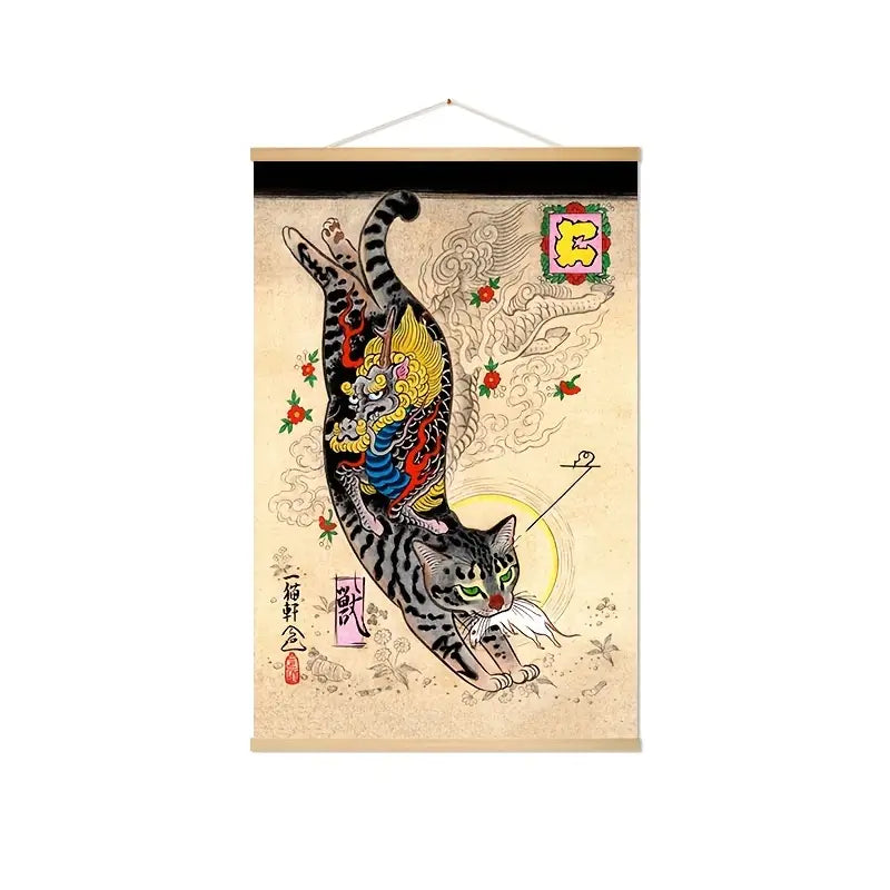 Cute Cat Canvas Wall Art for Home Decor (1pc)