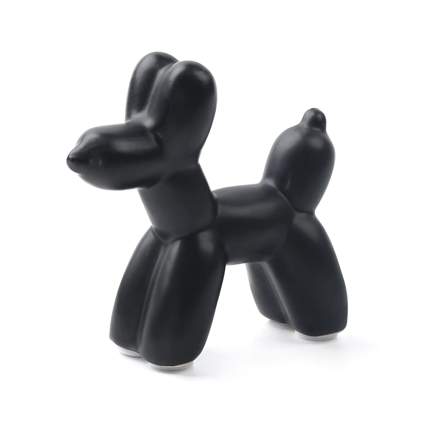 Notakia Cute Ceramics Balloon Dog Statue Crafts Living Room Desktop DecorationsHandmade Modern Small Ceramic Animal Statue Ornament Home Decor Accents (Black Dog)