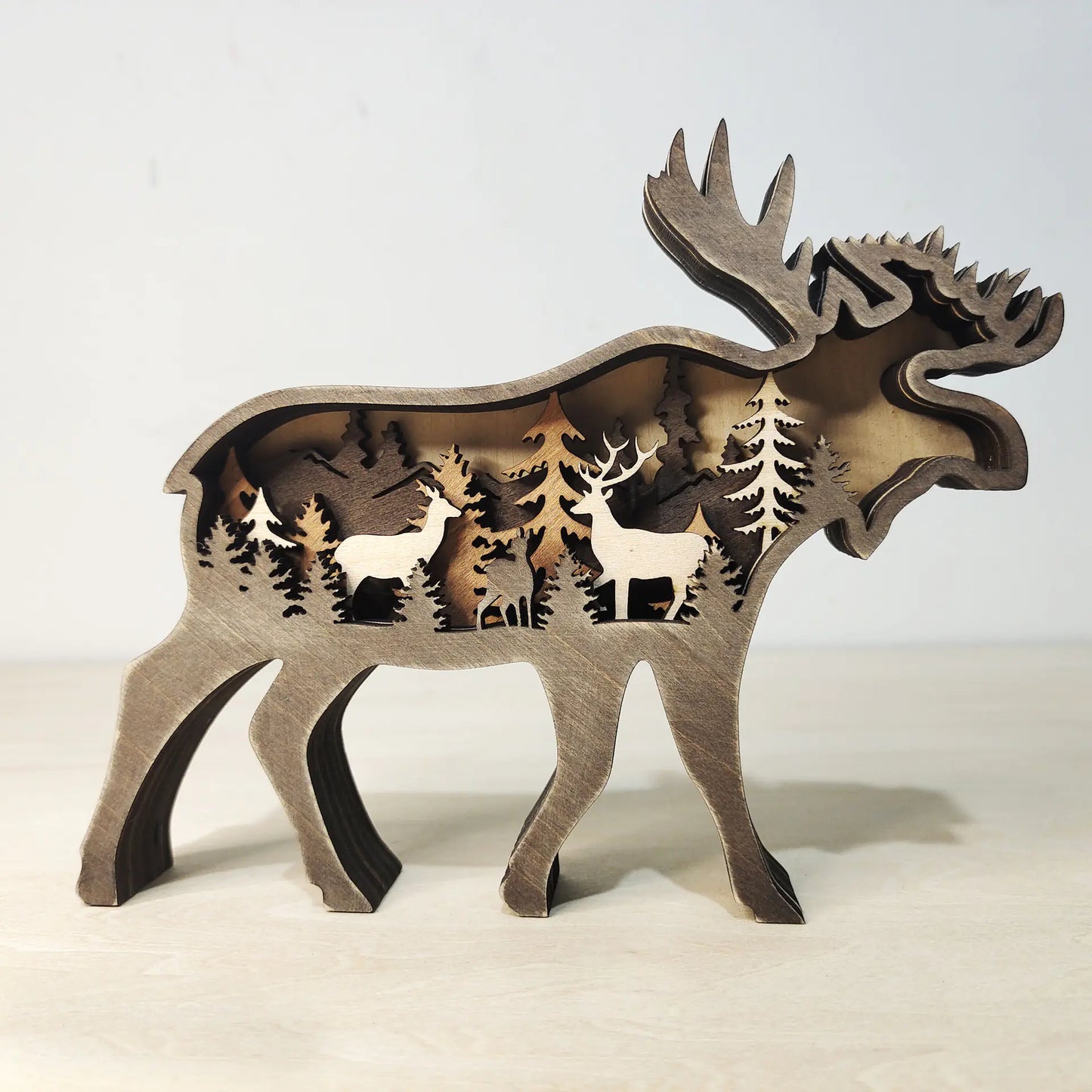 Wooden 3D Animal Carving Wall Decor