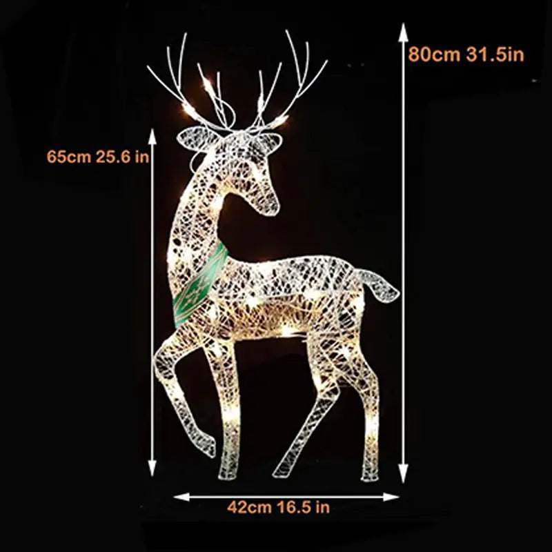 Deer Christmas Iron Art Decoration for Home (Set of 3)