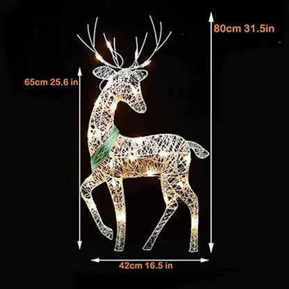 Deer Christmas Iron Art Decoration for Home (Set of 3)