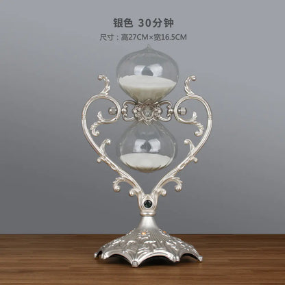 Metal Hourglass Timer - Creative Heart-Shaped Decor