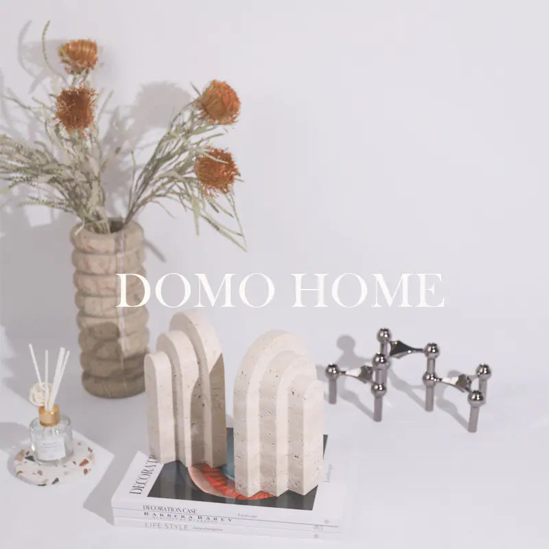 Nordic Style Natural Yellow Stone Bookends for Home Decor