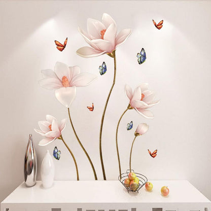 Removable 3D Colorful Butterfly Flower Wall Sticker