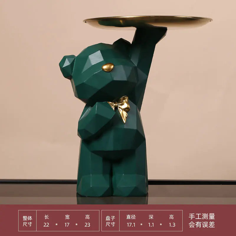 Nordic Bear Key Storage Tray for Home Entry Decor