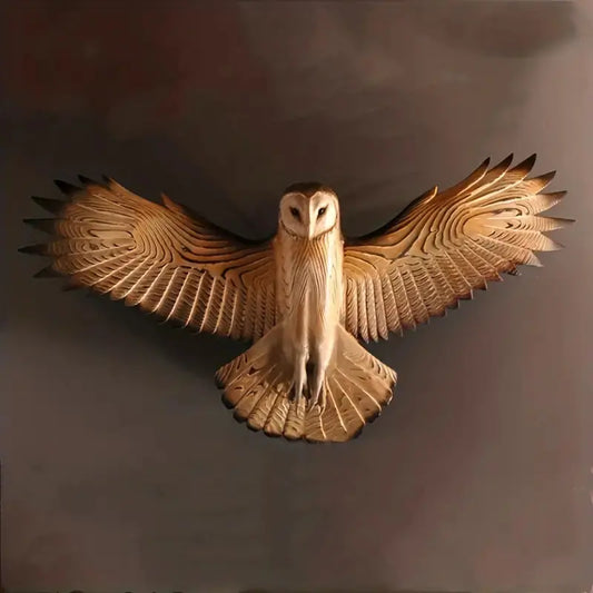 Vintage Barn Owl Sculpture Wall Art for Home Decor