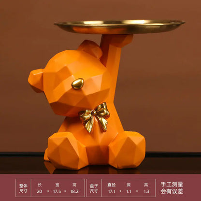 Nordic Bear Key Storage Tray for Home Entry Decor