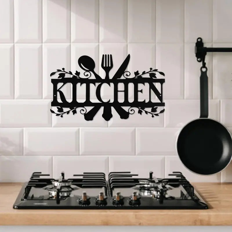 Rustic Metal Kitchen Wall Sign for Home Decor (1 Piece)