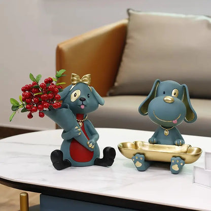 Creative Dog-Themed Entryway Storage Key Box Decor