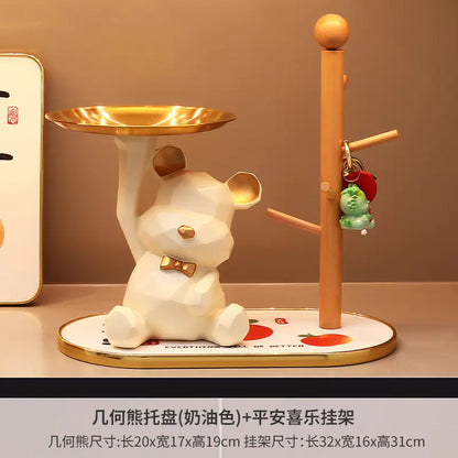 French Milk White Geometric Tray - Modern Home Decor