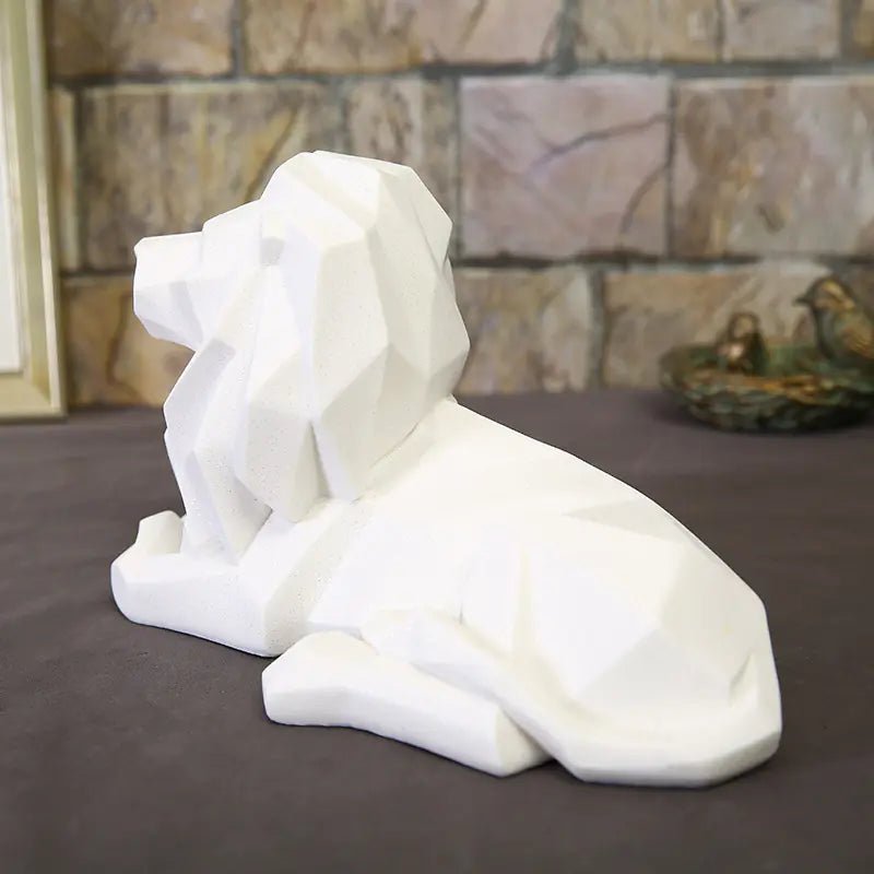 Nordic Resin Lion Figurine for Home and Office Decor