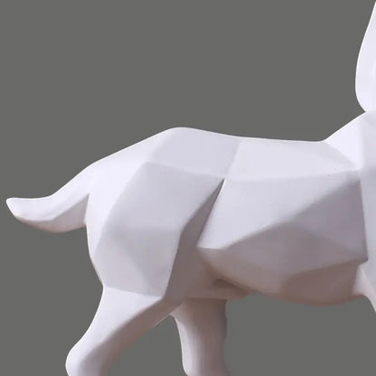 Modern Abstract White Horse Resin Sculpture for Home Decor