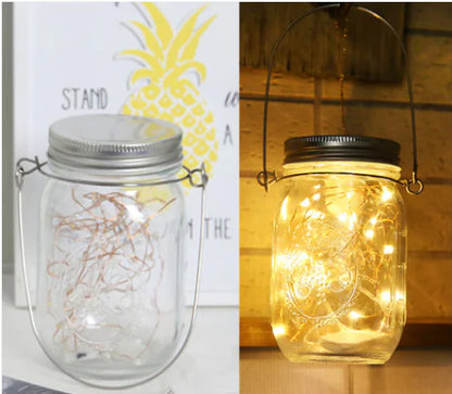 Solar Mason Jar Hanging Light for Garden, Balcony, and Home Decor