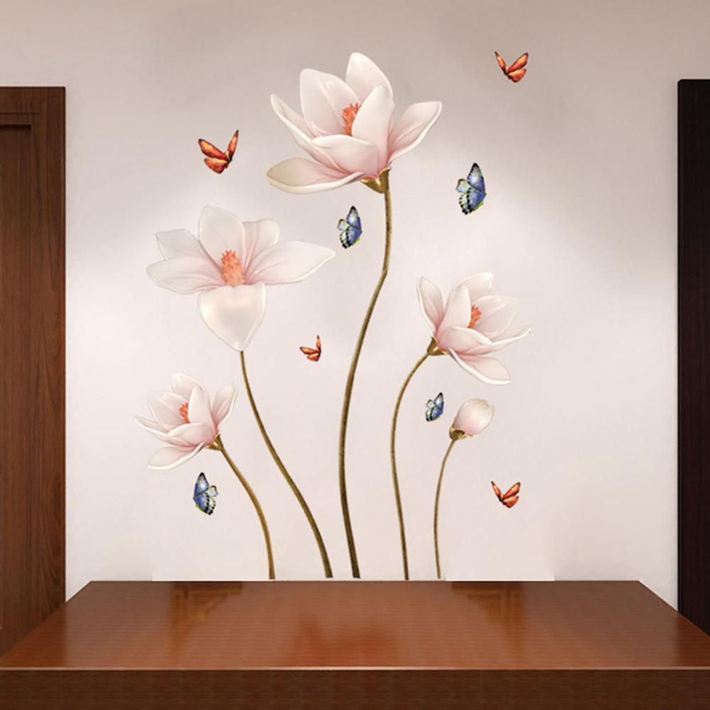 Removable 3D Colorful Butterfly Flower Wall Sticker