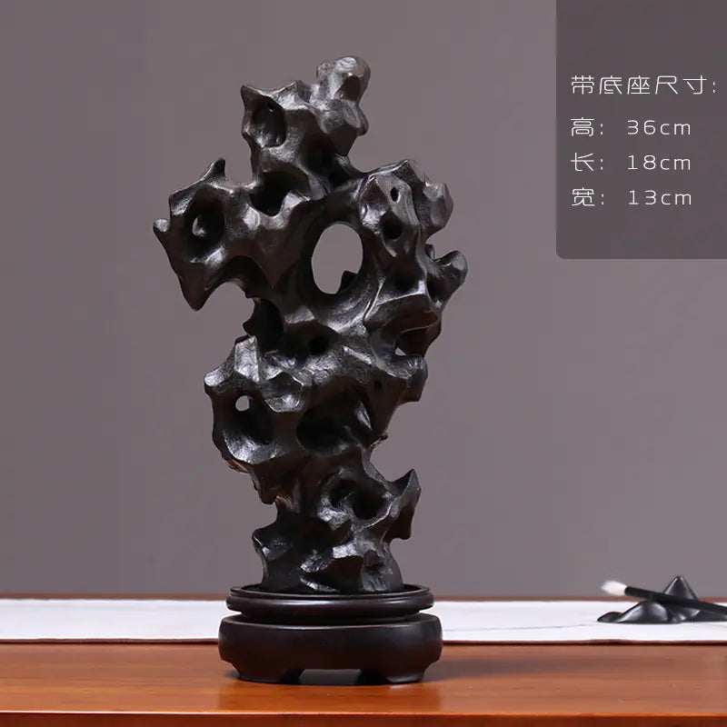 Zen Style Ceramic Taihu Stone Art Desk Decor Piece