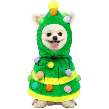 Dog Christmas Outfit Christmas Tree Dog Costume Christmas Dog Clothes for Small Medium Dogs Perfect for Xmas Tree-Themed Costume Parties