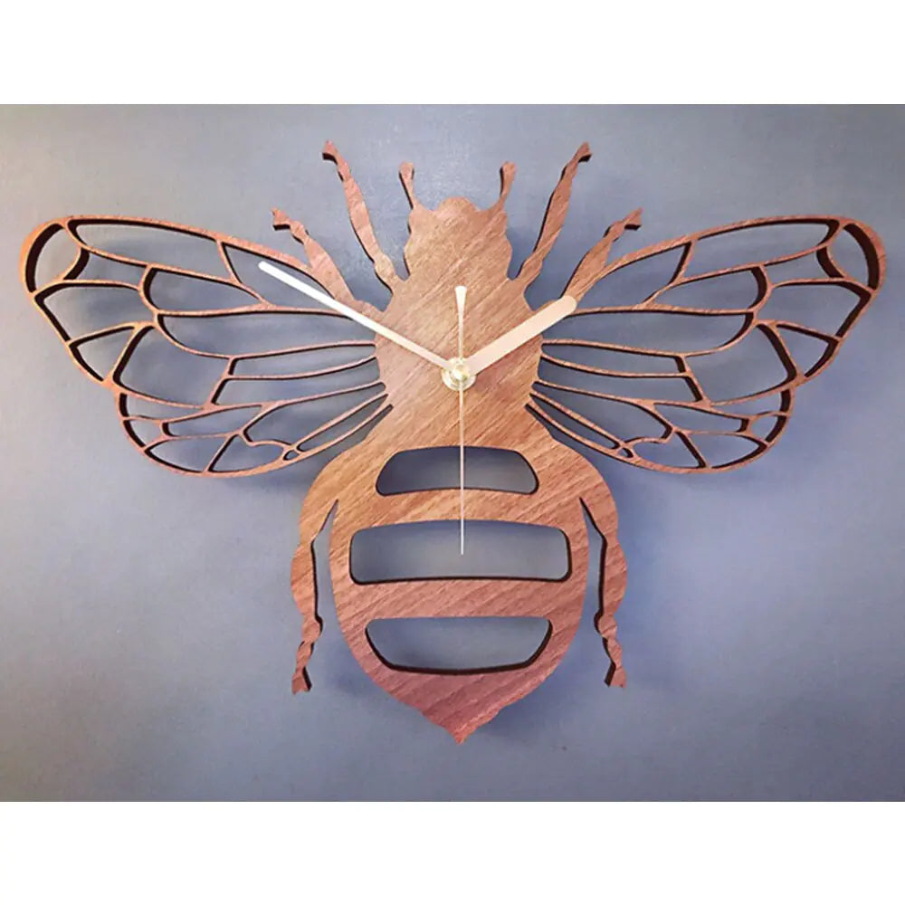 Creative Bamboo Bee Wall Clock for Home Decor