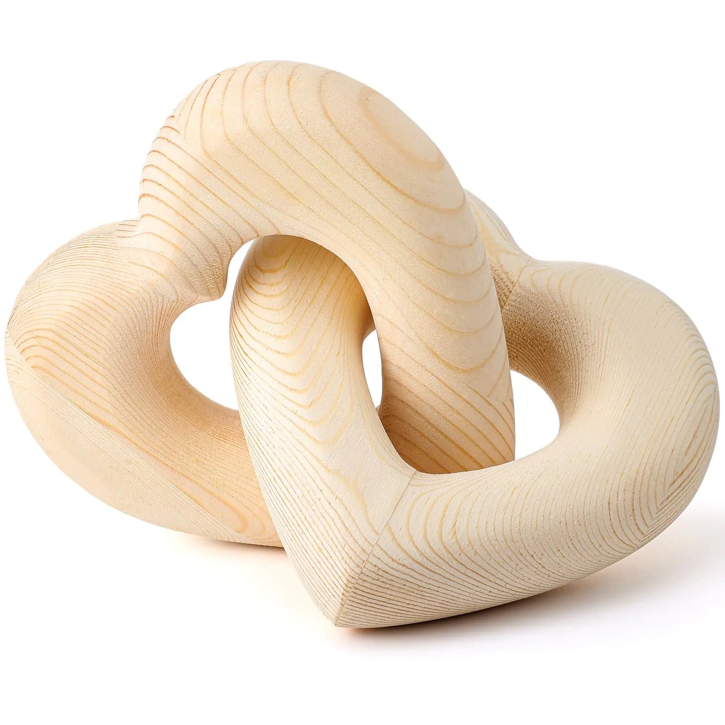 Colingmill Valentines Day Wooden Heart Decor Boho Linked Hearts Decor Couple Gifts Interlocking Wooden Hearts Shelf Decor Aesthetic Farmhouse Decor Natural Wood Knot Chain Link Decor(Wood Grain)