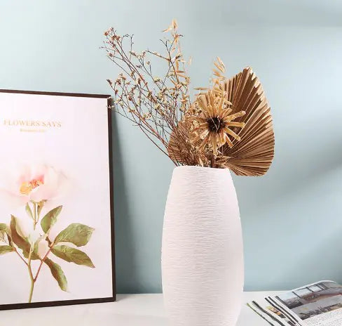 Creative White Ceramic Vase for Home Decor (Nordic Style)