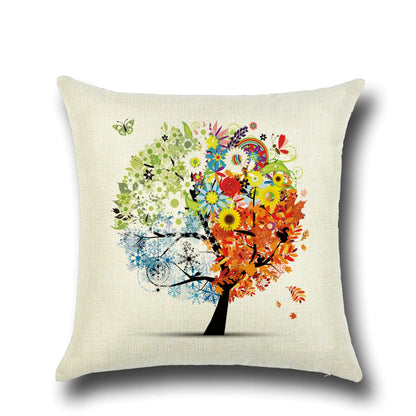 Stylish Cartoon Floral Tree Pillowcase for Home Decor