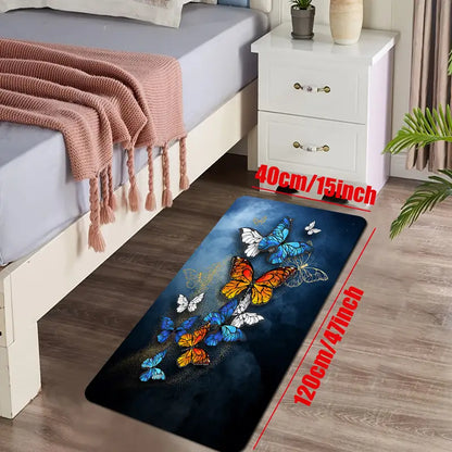 Butterfly Print Non-Slip Rug for Living Room & Bedroom