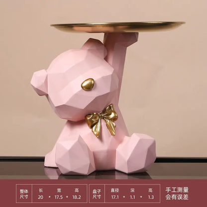 Nordic Bear Key Storage Tray for Home Entry Decor