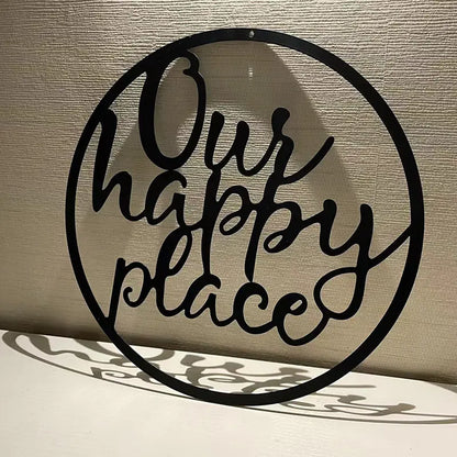 Happy Place Metal Wall Sign for Home Decor