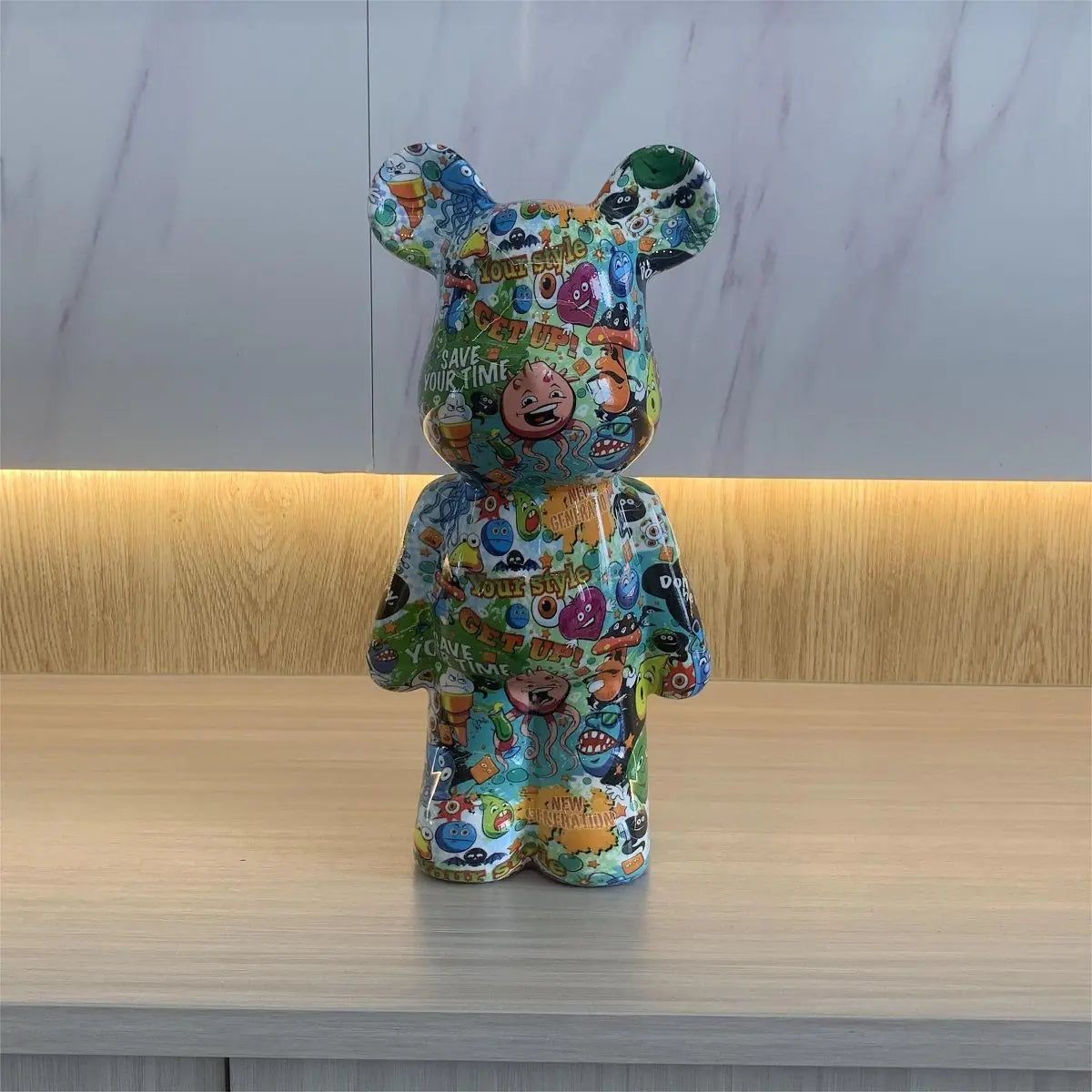 New Cute Heart Bear Figurine for Living Room Decor