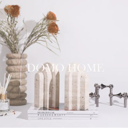 Nordic Style Natural Yellow Stone Bookends for Home Decor