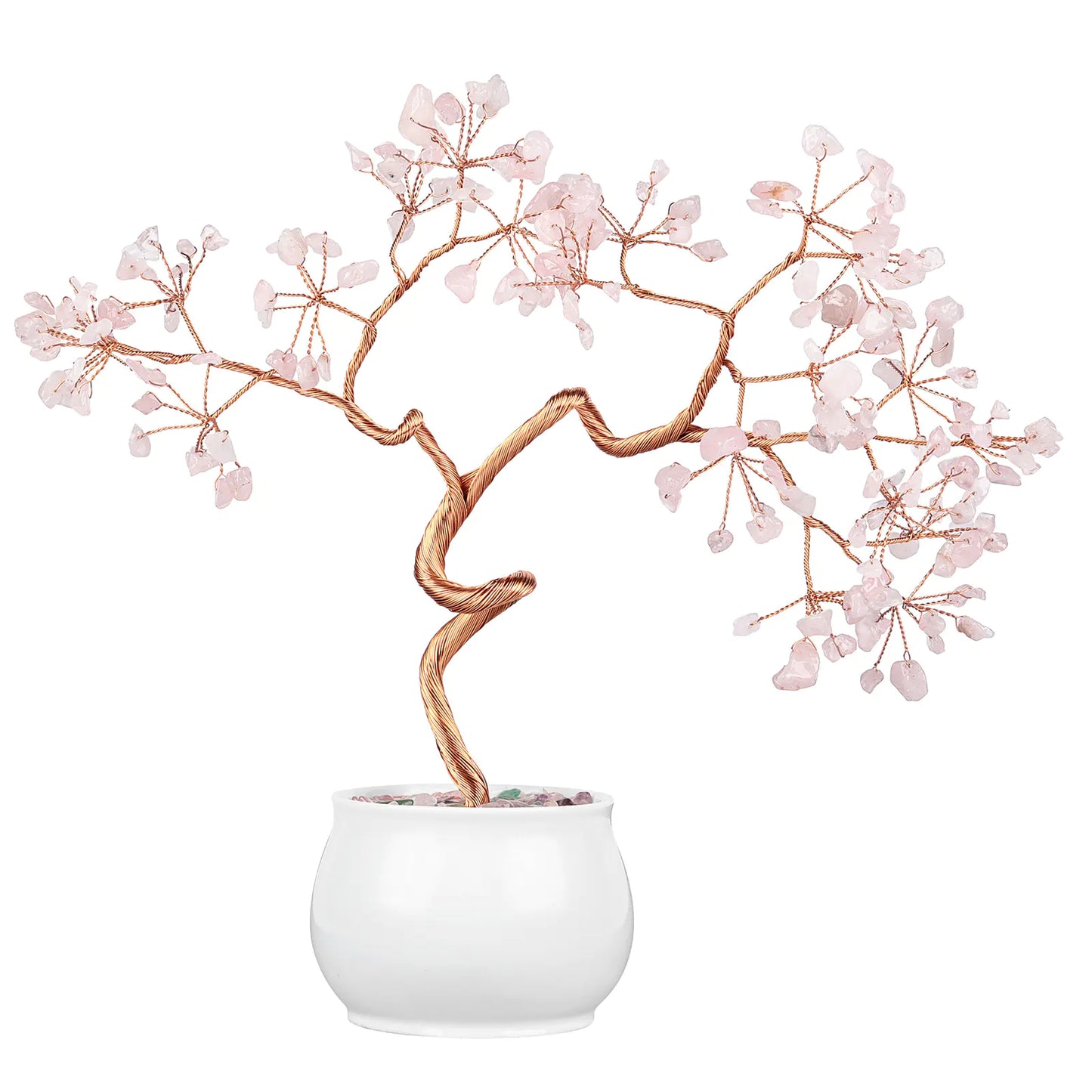Creative Natural Crystal Tree with Ceramic Pot Decor