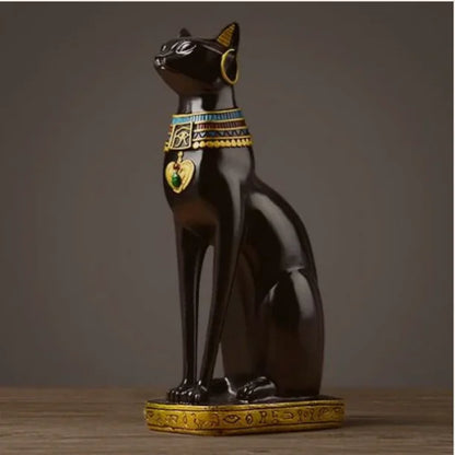 Cat Figurine, Resin Sculpture for Living Room Decor