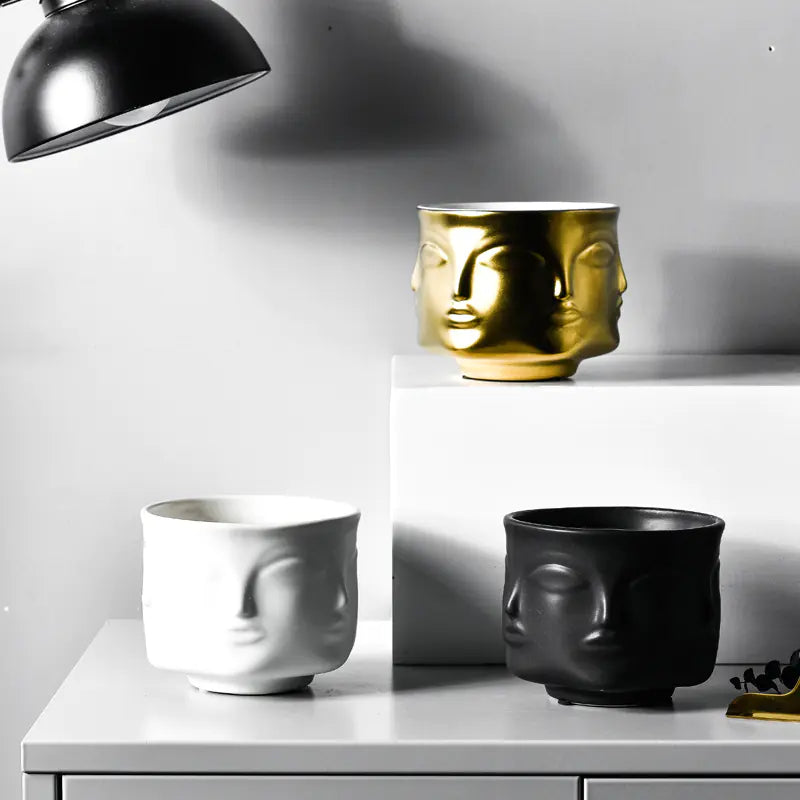 Nordic Creative Face Planter - Modern Ceramic Home Decor