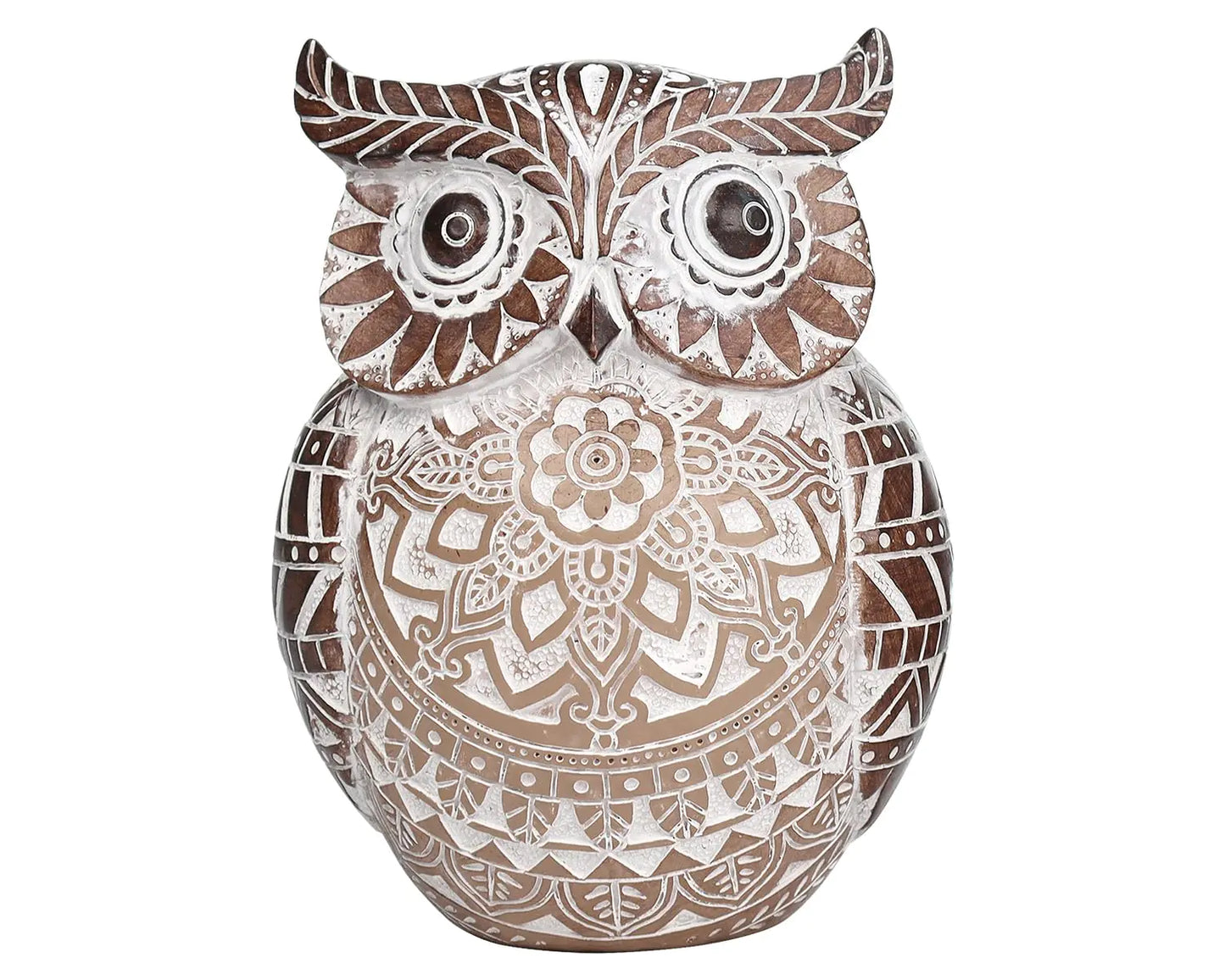 Adorable Owl Figurine for Shelf or Tray - Cute Chubby Owl Figurine Boho Decor for Shelf Desktop Cabinet Fireplace Mantel Bathroom Decor Accents