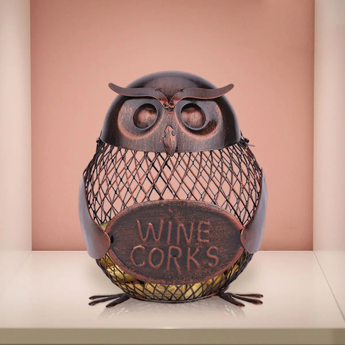 Iron Art Storage Decor - Owl Bottle Stopper Can