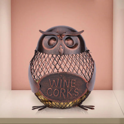 Iron Art Storage Decor - Owl Bottle Stopper Can