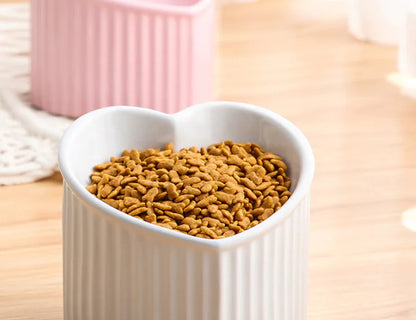 Ceramic Pet Bowl with Slanted Design for Cats