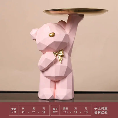 Nordic Bear Key Storage Tray for Home Entry Decor