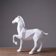 Modern Abstract White Horse Resin Sculpture for Home Decor